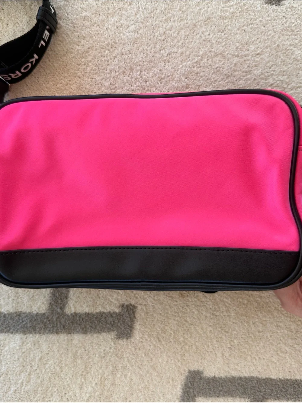 Michael Kors Hot Pink and Black Crossbody Camera Bag